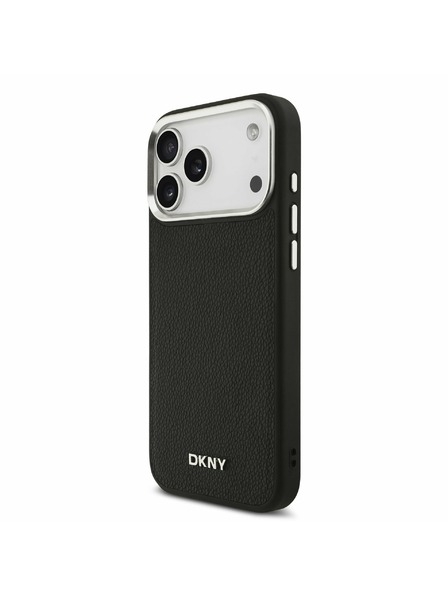 DKNY DKNY PU Leather Metal Logo Wrist Chain MagSafe Zadnji Poklopac za iPhone 17 Pro Max Black