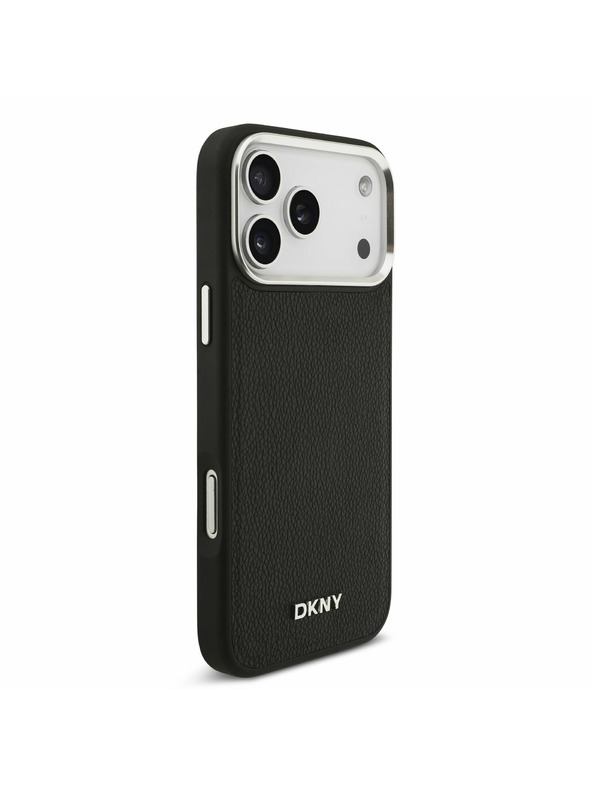 DKNY DKNY PU Leather Metal Logo Wrist Chain MagSafe Zadnji Poklopac za iPhone 17 Pro Max Black