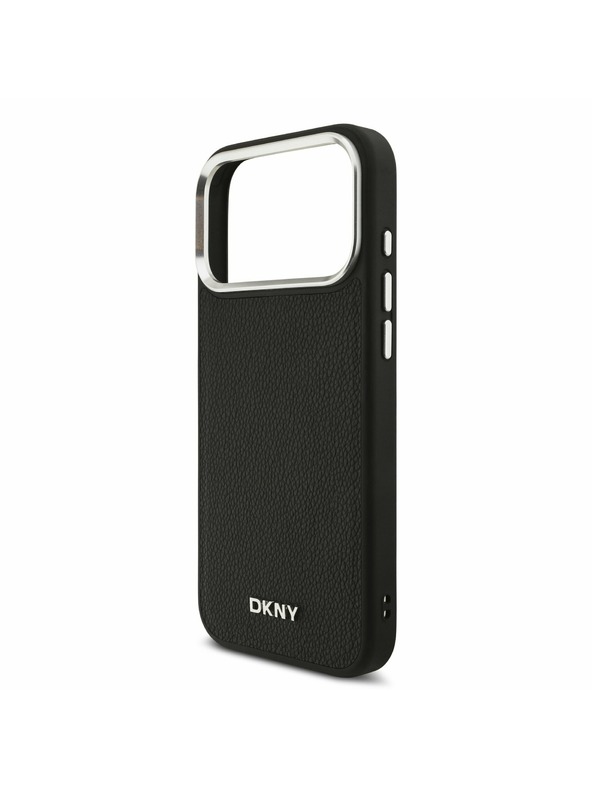 DKNY DKNY PU Leather Metal Logo Wrist Chain MagSafe Zadnji Poklopac za iPhone 17 Pro Max Black
