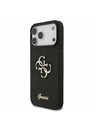 Guess Guess PU Fixed Glitter 4G Metal Logo Zadnji Poklopac za iPhone 17 Pro Max Black