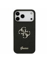 Guess Guess PU Fixed Glitter 4G Metal Logo Zadnji Poklopac za iPhone 17 Pro Max Black