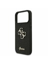 Guess Guess PU Fixed Glitter 4G Metal Logo Zadnji Poklopac za iPhone 17 Pro Max Black