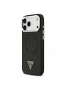 Guess Guess PU Leather Triangle Logo MagSafe Stražnji Kryt za iPhone 17 Pro Max Black