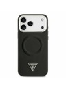 Guess Guess PU Leather Triangle Logo MagSafe Stražnji Kryt za iPhone 17 Pro Max Black