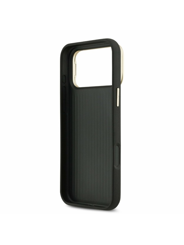 Guess Guess PU Grained 4G Logo Stand Camera Frame Stražnji Kryt za iPhone 17 Pro Max Black