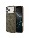 Guess Guess PU Leather 4G Colored Ring MagSafe Stražnji Kryt za iPhone 17 Pro Max Brown