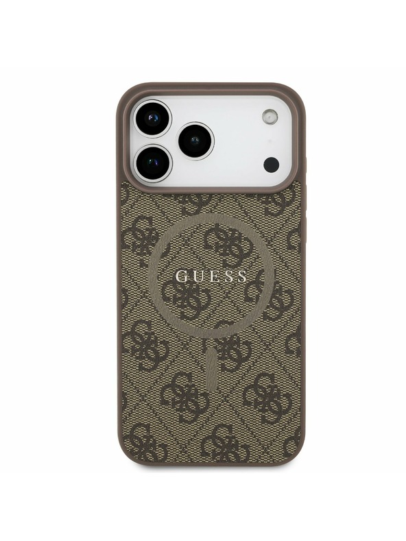 Guess Guess PU Leather 4G Colored Ring MagSafe Stražnji Kryt za iPhone 17 Pro Max Brown