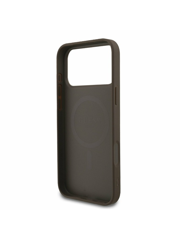 Guess Guess PU Leather 4G Colored Ring MagSafe Stražnji Kryt za iPhone 17 Pro Max Brown