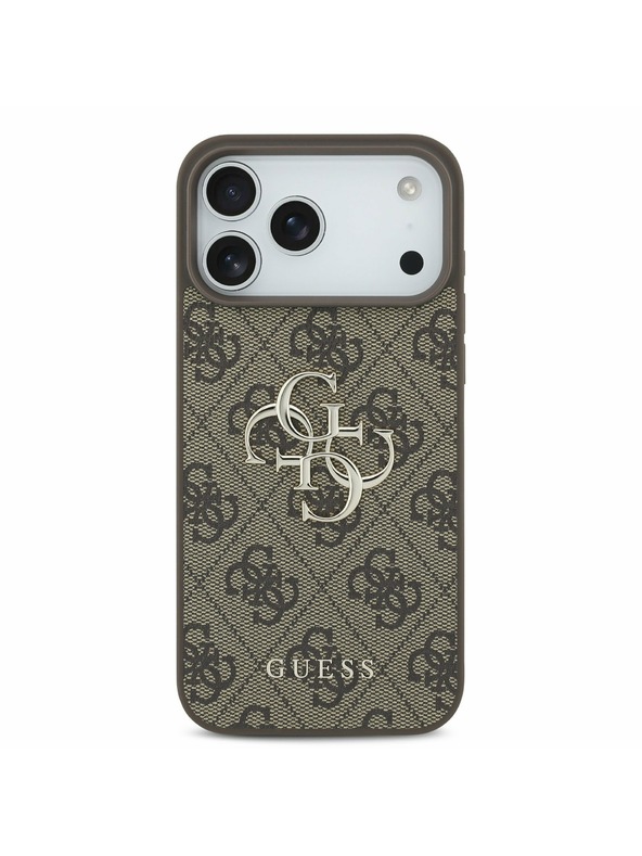 Guess Guess PU 4G Metal Logo Stražnji Kryt za iPhone 17 Pro Max Brown