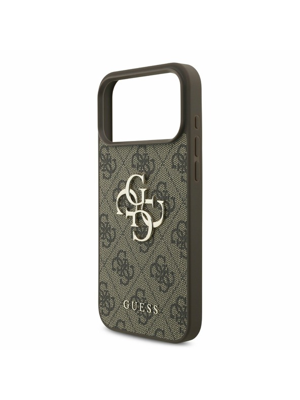 Guess Guess PU 4G Metal Logo Stražnji Kryt za iPhone 17 Pro Max Brown