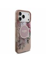Guess Guess IML Flowers Strap MagSafe Stražnji Kryt za iPhone 17 Pro Max Pink