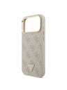 Guess Guess PU Leather 4G Strass Triangle Logo Gold Frame MagSafe Stražnji Kryt za iPhone 17 Pro Max Pink