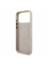 Guess Guess PU Leather 4G Strass Triangle Logo Gold Frame MagSafe Stražnji Kryt za iPhone 17 Pro Max Pink