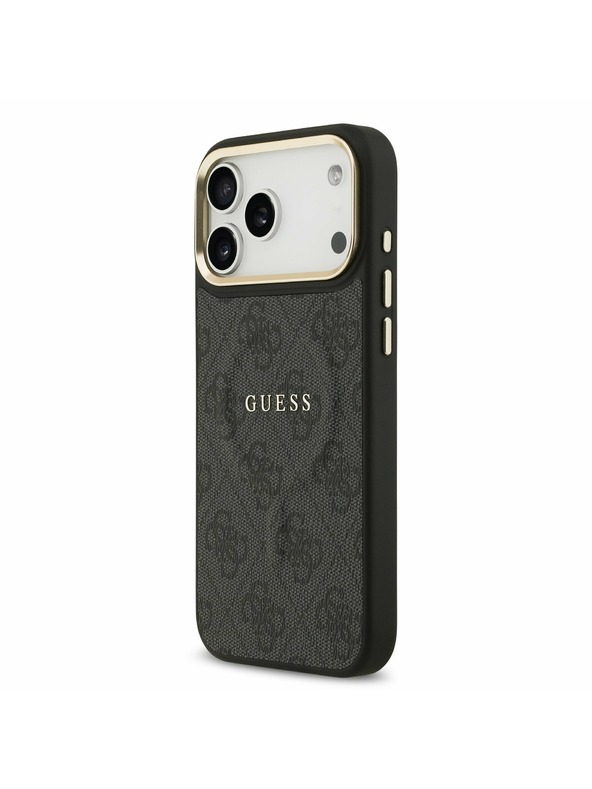 Guess Guess PU Leather 4G Gold Frame MagSafe Stražnji Kryt za iPhone 17 Pro Max Black