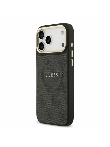 Guess Guess PU Leather 4G Gold Frame MagSafe Stražnji Kryt za iPhone 17 Pro Max Black