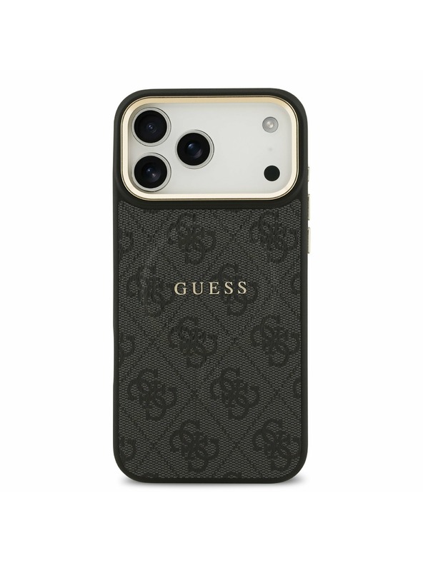 Guess Guess PU Leather 4G Gold Frame MagSafe Stražnji Kryt za iPhone 17 Pro Max Black