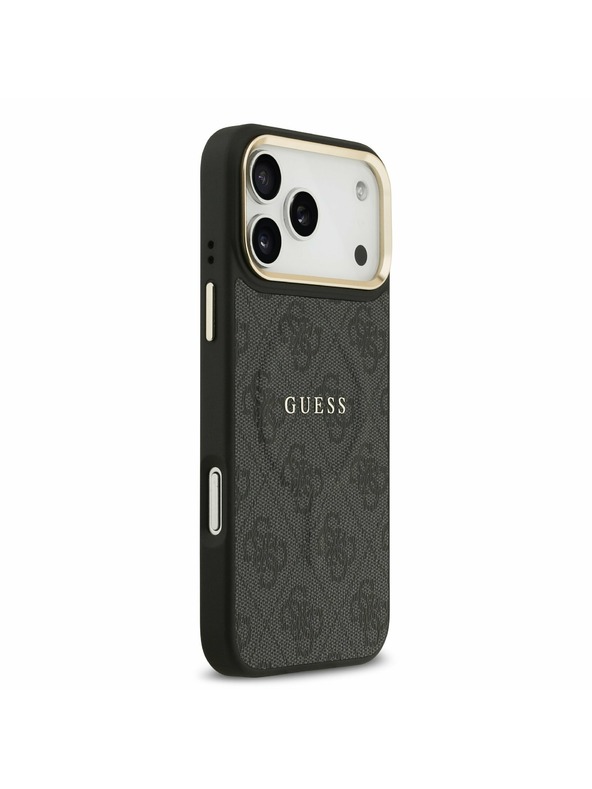 Guess Guess PU Leather 4G Gold Frame MagSafe Stražnji Kryt za iPhone 17 Pro Max Black