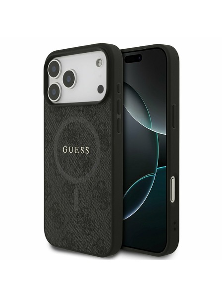 Guess Guess PU Leather 4G Colored Ring MagSafe Stražnji Kryt za iPhone 17 Pro Max Black