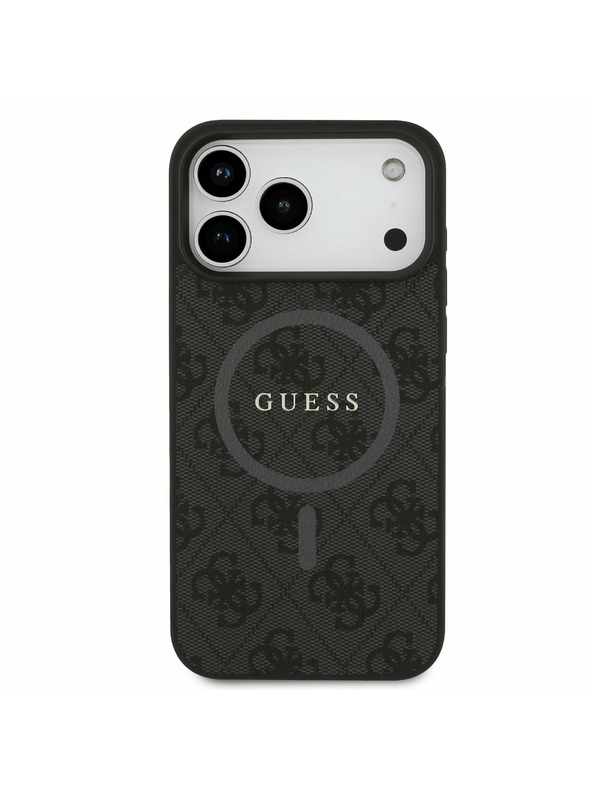 Guess Guess PU Leather 4G Colored Ring MagSafe Stražnji Kryt za iPhone 17 Pro Max Black