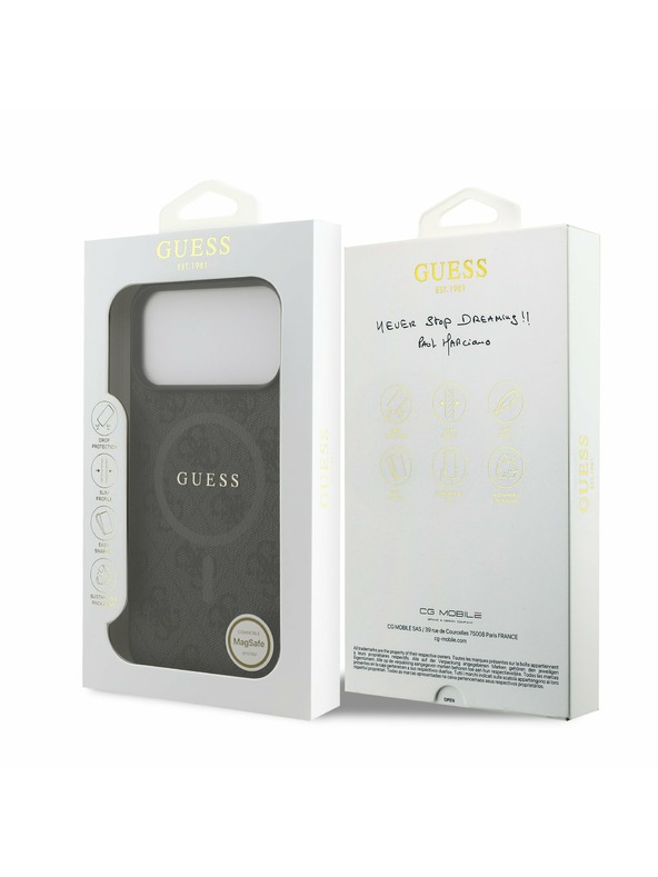 Guess Guess PU Leather 4G Colored Ring MagSafe Stražnji Kryt za iPhone 17 Pro Max Black