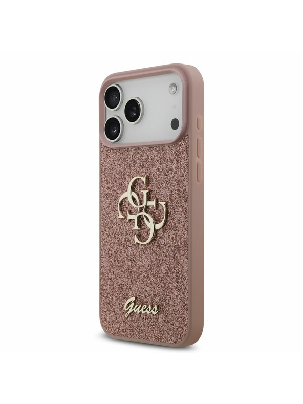Guess Guess PU Fixed Glitter 4G Metal Logo Stražnji Kryt za iPhone 17 Pro Max Pink