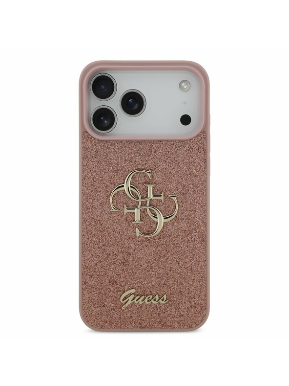 Guess Guess PU Fixed Glitter 4G Metal Logo Stražnji Kryt za iPhone 17 Pro Max Pink
