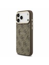 Guess Guess PU Leather 4G Gold Frame MagSafe Stražnji Kryt za iPhone 17 Pro Max Brown