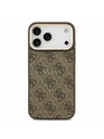 Guess Guess PU Leather 4G Gold Frame MagSafe Stražnji Kryt za iPhone 17 Pro Max Brown
