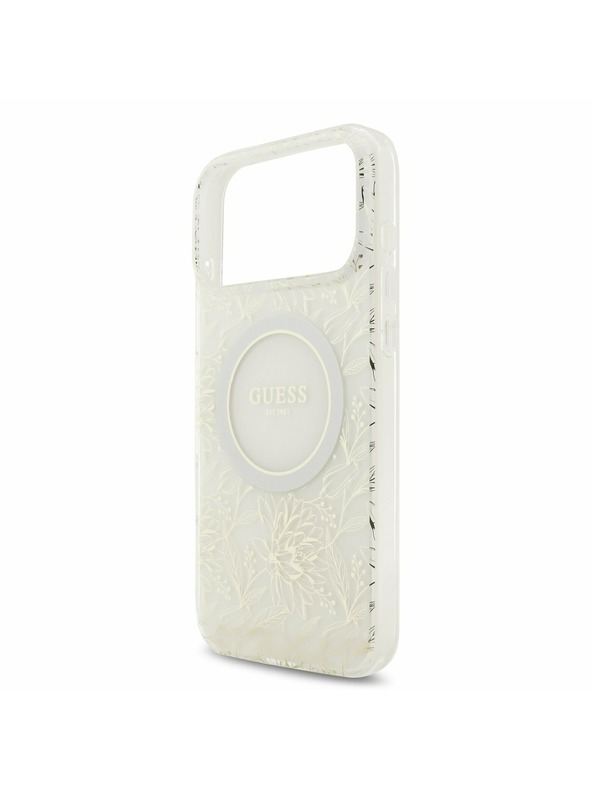 Guess Guess IML Flowers Allover Strap MagSafe Stražnji Kryt za iPhone 17 Pro Max White