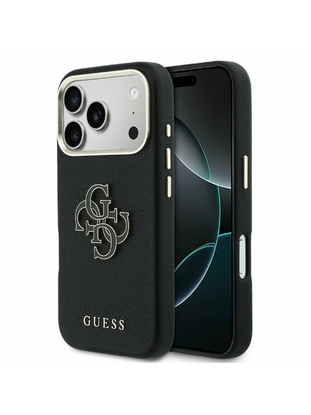 Guess Guess PU Resin Logo Stražnji Kryt za iPhone 17 Pro Max Black