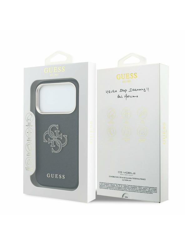 Guess Guess PU Resin Logo Stražnji Kryt za iPhone 17 Pro Max Black