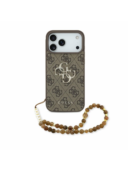 Guess Guess PU 4G Metal Logo Strap Stražnji Kryt za iPhone 17 Pro Max Brown