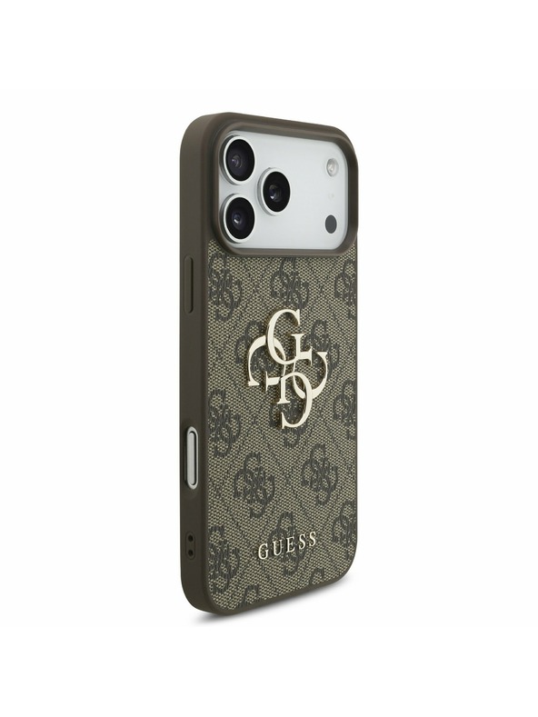 Guess Guess PU 4G Metal Logo Strap Stražnji Kryt za iPhone 17 Pro Max Brown