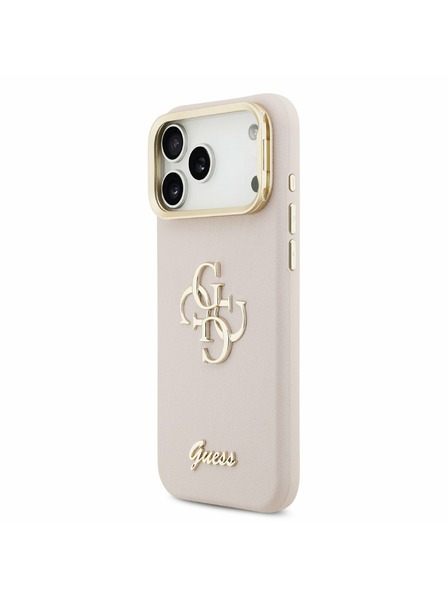 Guess Guess PU Grained 4G Logo Stand Camera Frame Stražnji Kryt za iPhone 17 Pro Max Pink