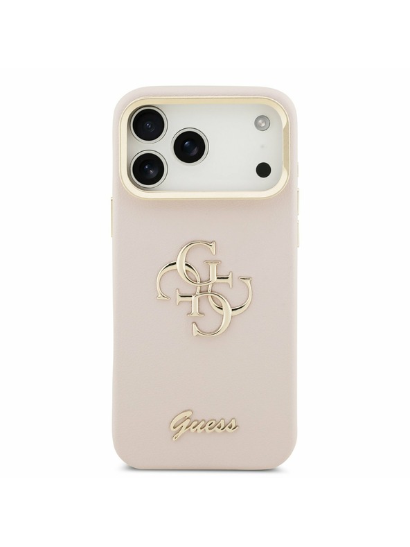 Guess Guess PU Grained 4G Logo Stand Camera Frame Stražnji Kryt za iPhone 17 Pro Max Pink