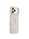 Guess Guess PU Grained 4G Logo Stand Camera Frame Stražnji Kryt za iPhone 17 Pro Max Pink