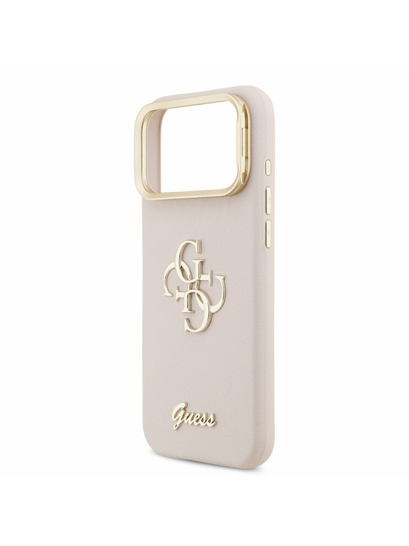 Guess Guess PU Grained 4G Logo Stand Camera Frame Stražnji Kryt za iPhone 17 Pro Max Pink
