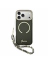 Guess Guess IML Glitter Script Strap MagSafe Stražnji Kryt za iPhone 17 Pro Max Black