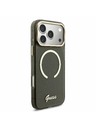 Guess Guess IML Glitter Script Strap MagSafe Stražnji Kryt za iPhone 17 Pro Max Black