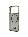 Guess Guess IML Glitter Script Strap MagSafe Stražnji Kryt za iPhone 17 Pro Max Black