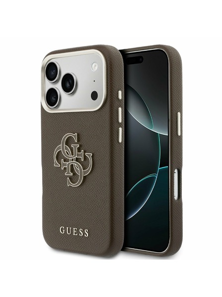 Guess Guess PU Resin Logo Stražnji Kryt za iPhone 17 Pro Max Brown
