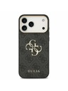 Guess Guess PU Leather 4G Metal Logo Gold Frame Stražnji Poklopac za iPhone 17 Pro Max Black
