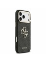 Guess Guess PU Leather 4G Metal Logo Gold Frame Stražnji Poklopac za iPhone 17 Pro Max Black