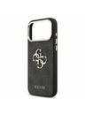 Guess Guess PU Leather 4G Metal Logo Gold Frame Stražnji Poklopac za iPhone 17 Pro Max Black