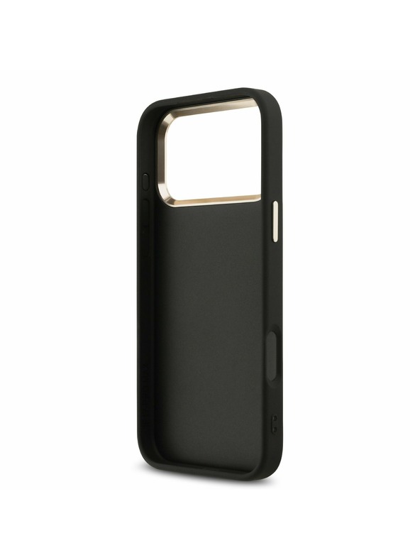 Guess Guess PU Leather 4G Metal Logo Gold Frame Stražnji Poklopac za iPhone 17 Pro Max Black
