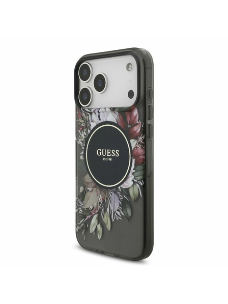 Guess Guess IML Flowers Strap MagSafe Stražnji Poklopac za iPhone 17 Pro Max Black