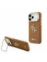 Guess Guess PU Grained 4G Logo Stand Camera Frame Stražnji Poklopac za iPhone 17 Pro Max Brown