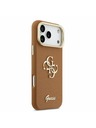 Guess Guess PU Grained 4G Logo Stand Camera Frame Stražnji Poklopac za iPhone 17 Pro Max Brown
