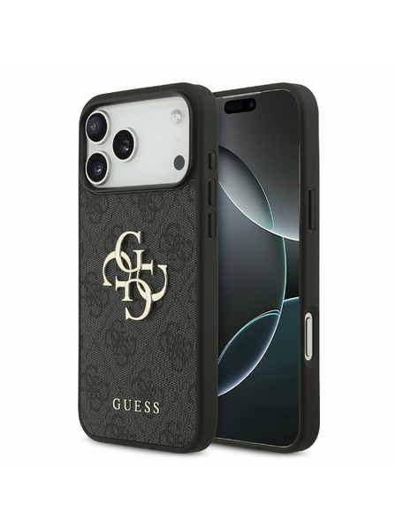 Guess Guess PU 4G Metal Logo Stražnji Poklopac za iPhone 17 Pro Max Grey
