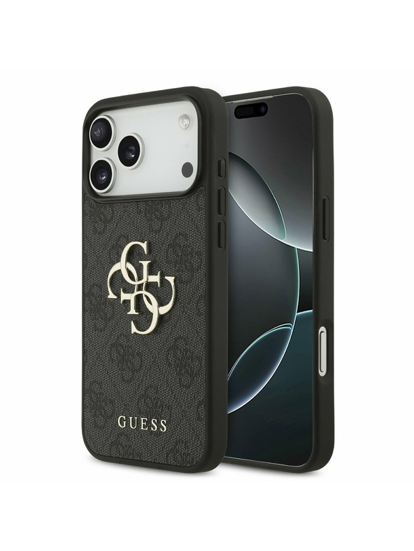 Guess Guess PU 4G Metal Logo Stražnji Poklopac za iPhone 17 Pro Max Grey